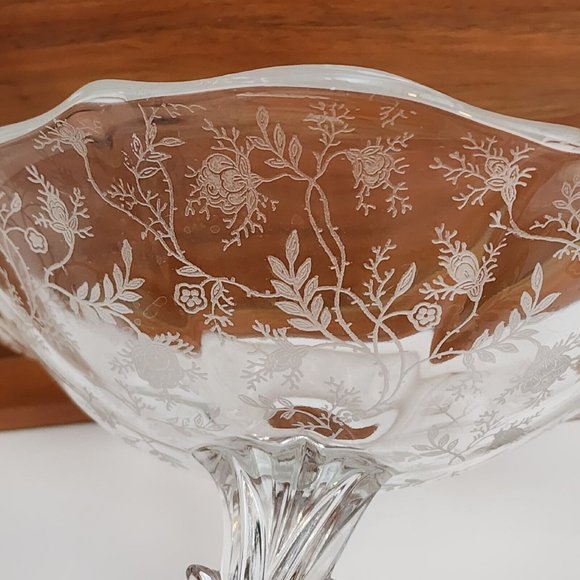 Fostoria Baroque Shirley Compote Pedestal Cheese Plate Stand Depression Glass - Picture 10 of 13